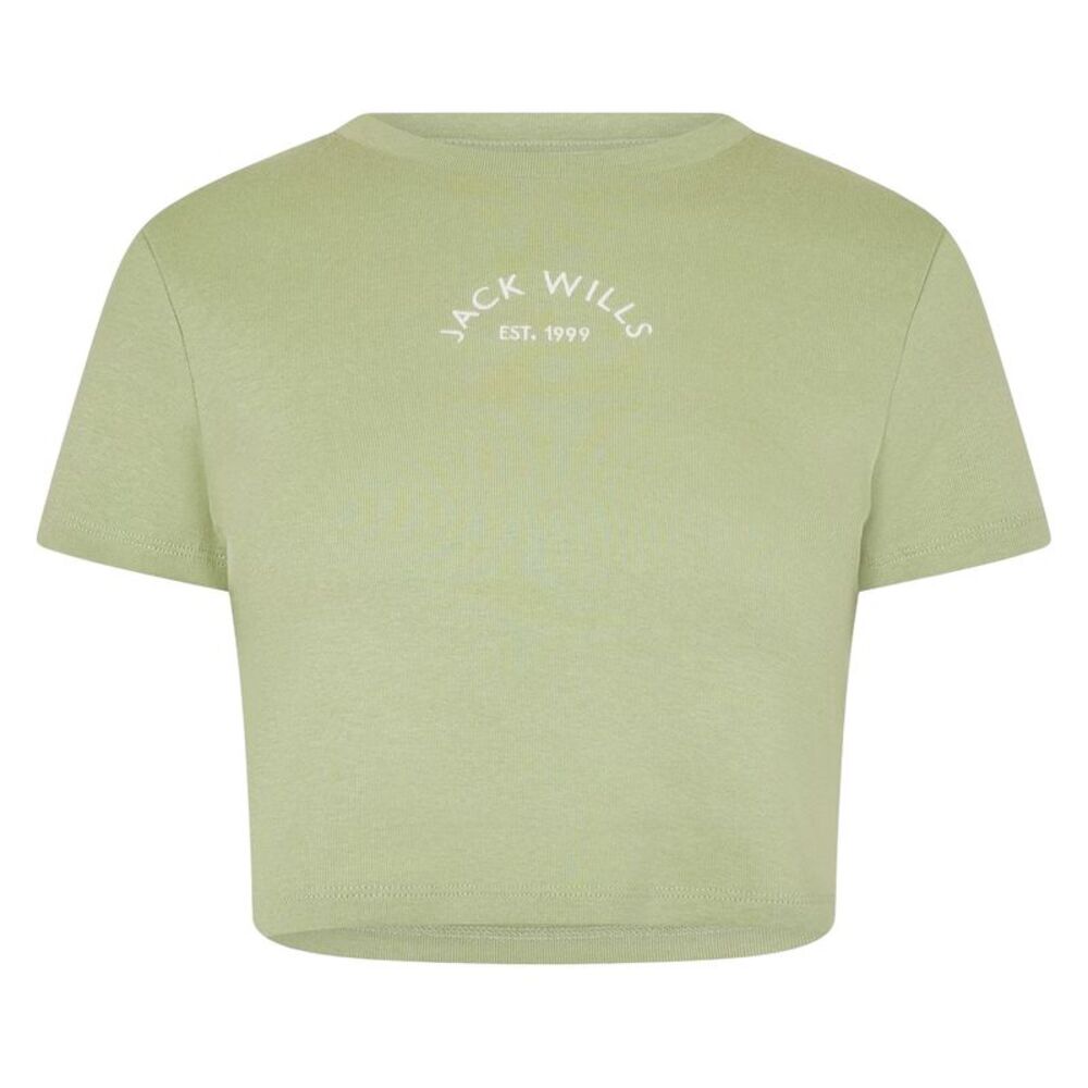 Jack Wills Womens/Ladies 1 Cotton Crop T-Shirt / Pistachio